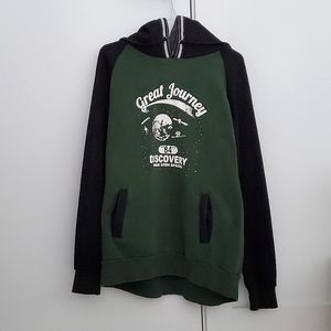 Oversized Reto Green Hoodie  - Medium